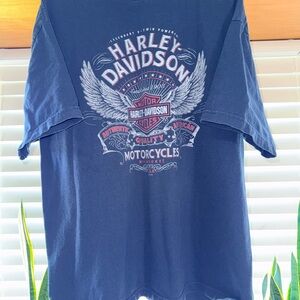 Harley-Davidson Navy Short-Sleeve Winged Logo Tee